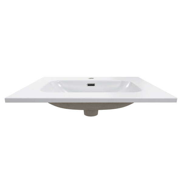 Błyszcząca Umywalka Meblowa 61x46 cm do Łazienki Biała Połysk FLY COMAD