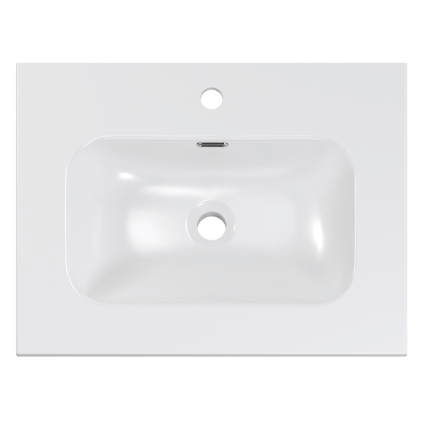 Błyszcząca Umywalka Meblowa 61x46 cm do Łazienki Biała Połysk FLY COMAD
