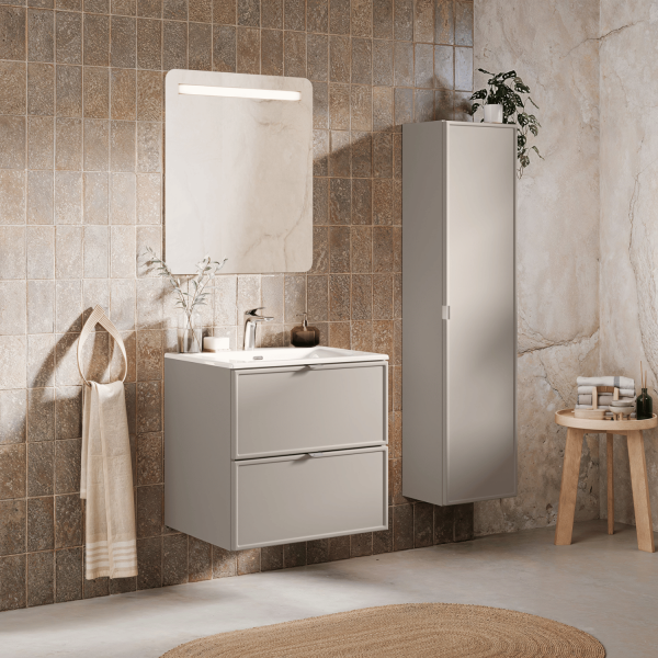 Błyszcząca Umywalka Meblowa 61x46 cm do Łazienki Biała Połysk FLY COMAD