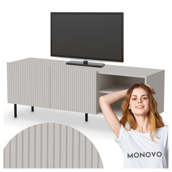 Szafka pod Telewizor Stolik Rtv 150 cm Kaszmir Czarny PAXOS Rtv-1 Halmar