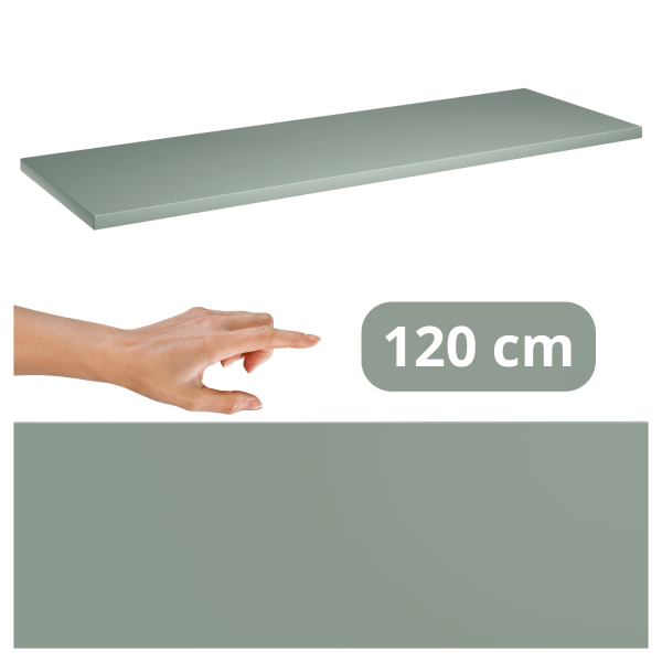 Nowoczesny Blat Łazienkowy 120 cm Zielony Szałwiowy do Łazienki LINE REED GREEN Comad