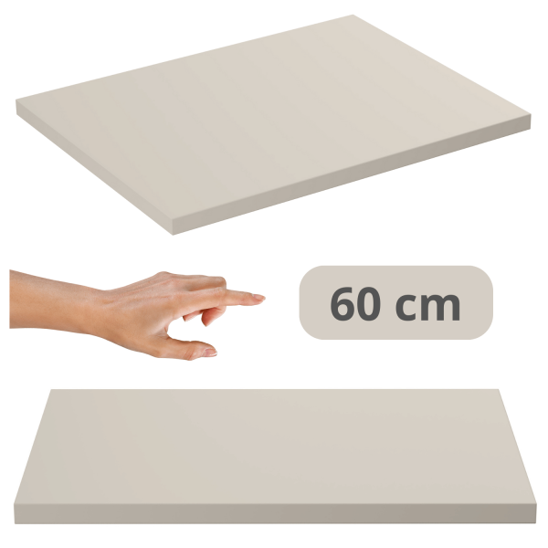 Blat Łazienkowy 60x46 cm Beżowy Nowoczesny do Łazienki Boho Płyta MDF ADEL CASHMERE