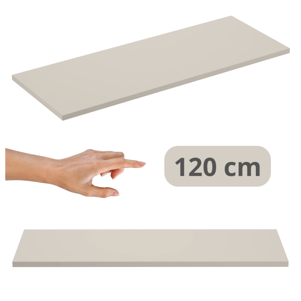Nowoczesny Blat Łazienkowy Duży 120 cm Beżowy Kaszmirowy Płyta MDF do Łazienki Boho ADEL CASHMERE