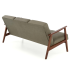 Sofa Tapicerowana Drewniana do Salonu Retro MILANO 3S Oliwkowy Halmar Prawy Tył