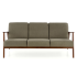Sofa Tapicerowana Drewniana do Salonu Retro MILANO 3S Oliwkowy Halmar Front