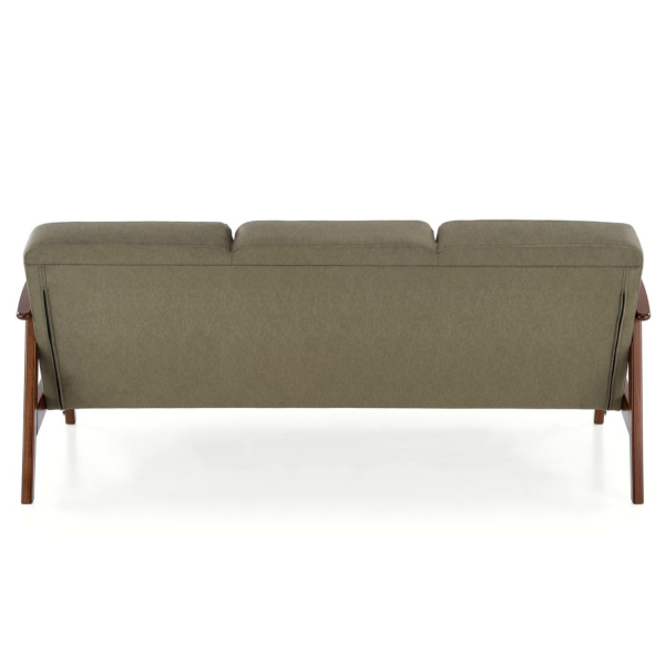 Sofa Tapicerowana Drewniana do Salonu Retro MILANO 3S Oliwkowy Halmar Tył