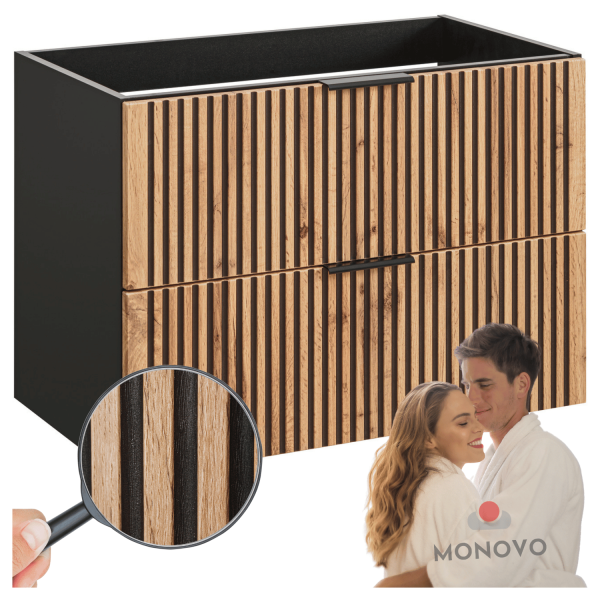Szafka Łazienkowa pod Umywalkę 80 cm Nowoczesna Brązowa XILO Comad