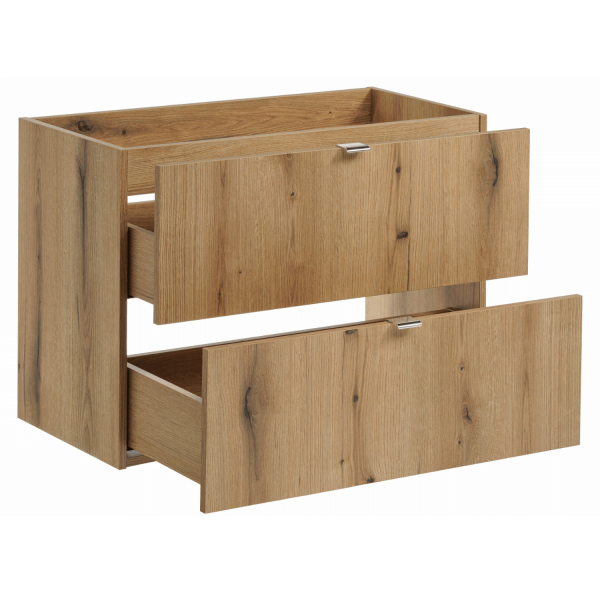 Nowoczesna Wisząca Szafka pod Umywalkę 80 cm z Szufladami Dąb Coast Evoke NOVA OAK Comad