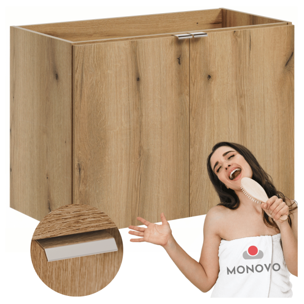 Szafka pod Umywalkę 80 cm 2 Drzwiowa Boho Japandi Dąb Evoke Coast NOVA OAK Comad