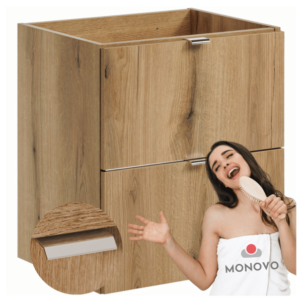 Nowoczesna Szafka pod Umywalkę 50 cm z Szufladami do Łazienki Boho Japandi Dąb Evoke Coast NOVA OAK Comad