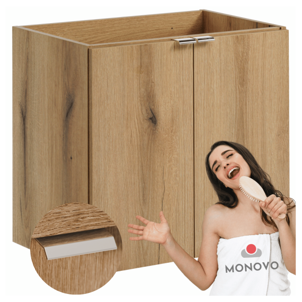Nowoczesna Szafka pod Umywalkę 60 cm do Łazienki Boho Japandi Dąb Evoke Coast NOVA OAK Comad