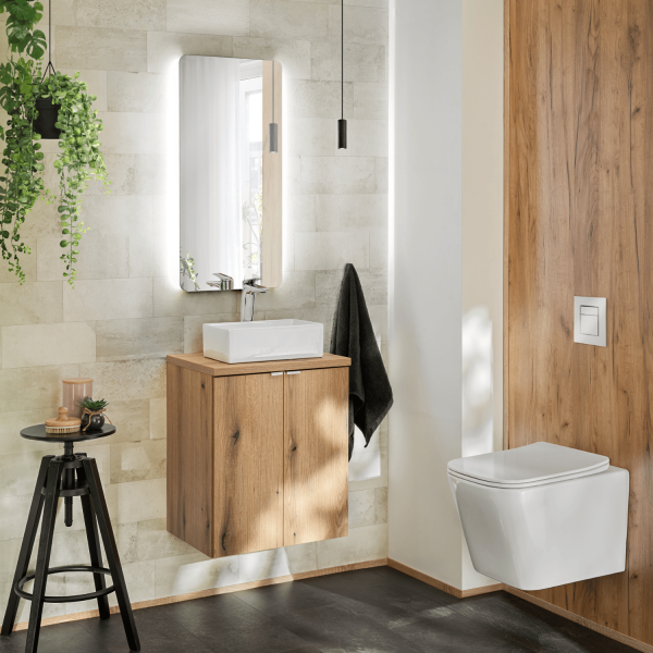 Nowoczesna Szafka pod Umywalkę 60 cm do Łazienki Boho Japandi Dąb Evoke Coast NOVA OAK Comad