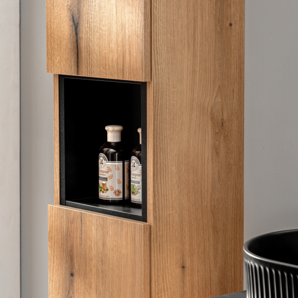 Słupek Łazienkowy 30 cm Wysoki Regał do Łazienki Japandi Boho Dąb Coast Evoke NOVA OAK Comad