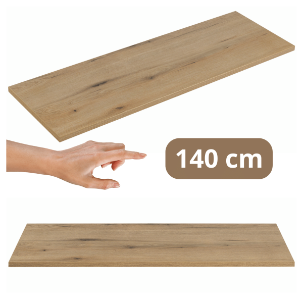 Blat Łazienkowy Płyta Meblowa Laminowana 140x40 cm Dąb Evoke Coast do Łazienki Boho NOVA OAK Comad