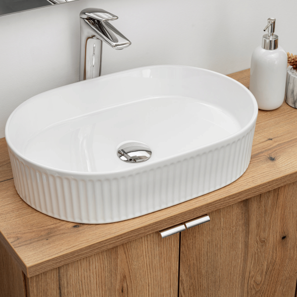 Blat Łazienkowy 70x40 cm do Łazienki Boho Płyta Meblowa Laminowana Dąb Evoke Coast NOV