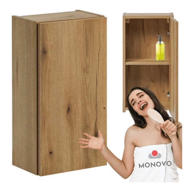 Szafka Łazienkowa Wisząca Górna 30 cm do Łazienki Boho Japandi Dąb Evoke Coast NOVA OAK Comad