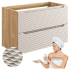 Nowoczesna Szafka pod Umywalkę 90 cm z Szufladami Beżowa Boho OCEAN BEIGE Comad