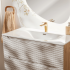 Nowoczesna Szafka pod Umywalkę 90 cm z Szufladami Beżowa Boho OCEAN BEIGE Comad