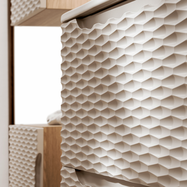 Wisząca Szafka pod Umywalkę 70 cm Dąb Beżowa z Szufladami OCEAN BEIGE Comad