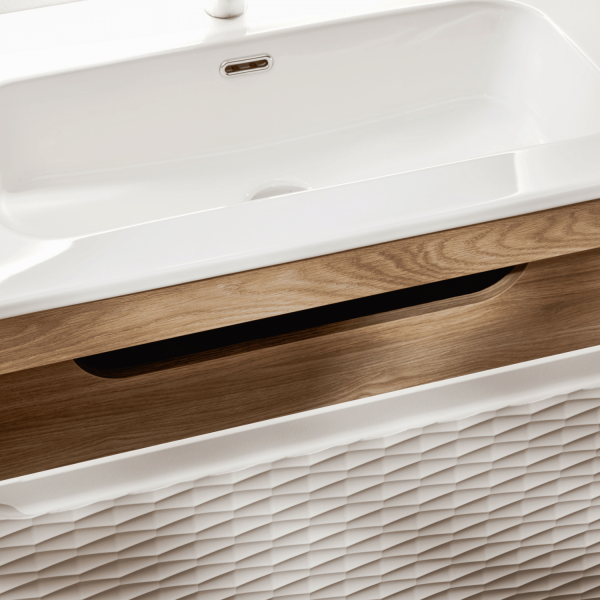 Nowoczesna Szafka pod Umywalkę 60 cm Beżowa Dąb do Łazienki Boho z Szufladami OCEAN BEIGE Comad