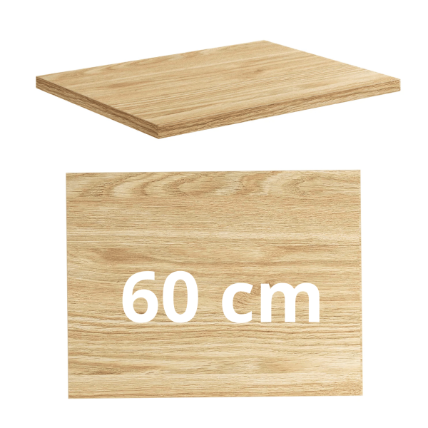 Nowoczesny Łazienkowy Blat do Łazienki Fryzjerski 60x46 cm Dąb Olejowany Boho Płyta MDF 25 mm OCEAN Comad