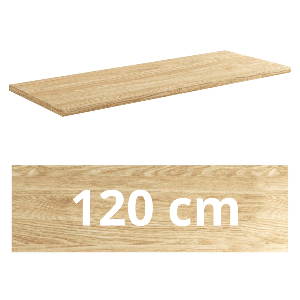 Duży Łazienkowy Blat Fryzjerski 120x46 cm Płyta MDF do Łazienki Dąb Olejowany Nowoczesny OCEAN Comad