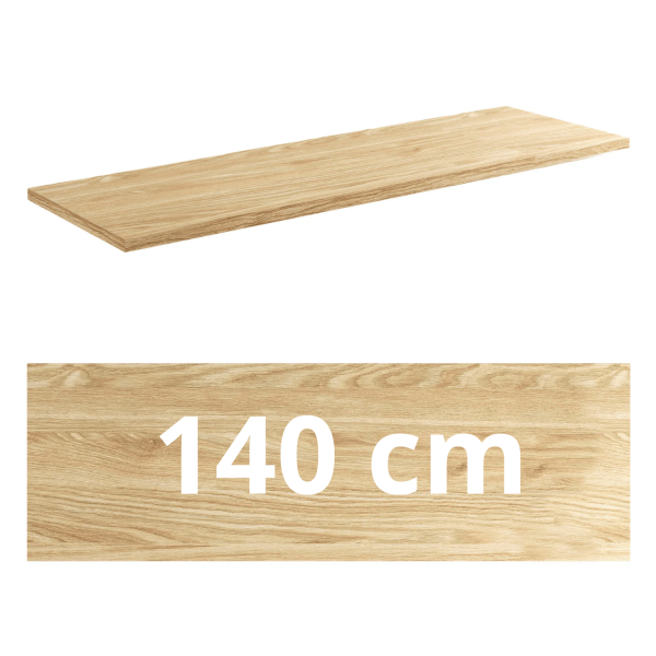 Duży Blat Łazienkowy Fryzjerski 140x46 cm Płyta MDF Dąb Olejowany Boho OCEAN Comad