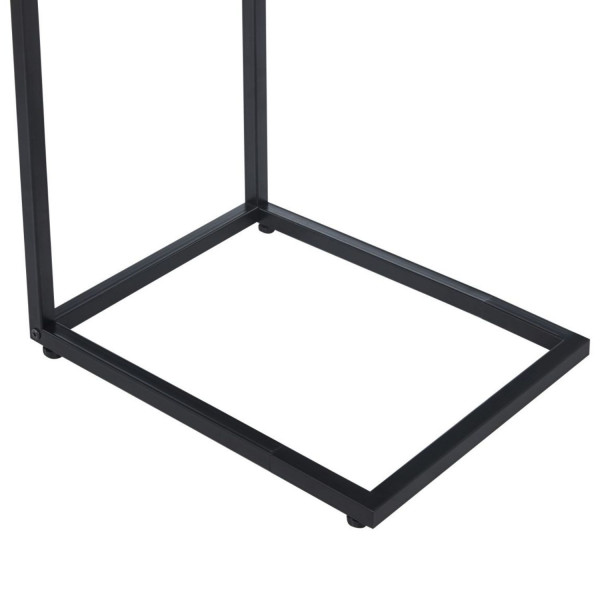 Prostokątny Stolik Śniadaniowy do Salonu Dostawka Laminowany Dąb Naturalny Metalowy BELIL