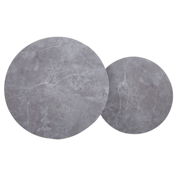 Nowoczesny Zestaw do Salonu Ceramiczny Stolik Kawowy Podwójny Okrągły Szary Beton DAISY