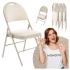 Nowoczesne Składane Krzesło Cateringowe Eventowe Konferencyjne na Taras Balkon Beżowe Tapicerowane K566 Halmar