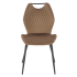 Tapicerowane Krzesło Beżowe Velvet Pikowane z Rączką do Salonu Loft Cappuccino Brąz K569 Halmar
