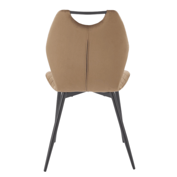 Tapicerowane Krzesło Beżowe Velvet Pikowane z Rączką do Salonu Loft Cappuccino Brąz K569 Halmar