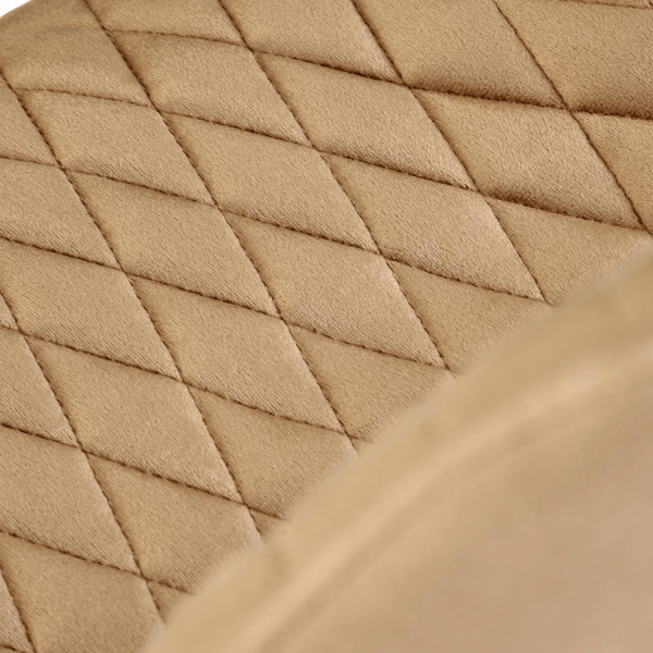 Tapicerowane Krzesło Beżowe Velvet Pikowane z Rączką do Salonu Loft Cappuccino Brąz K569 Halmar