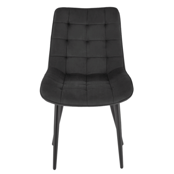Nowoczesne Krzesło do Jadalni Salonu Loft Metalowe Czarne Welurowe K580 Halmar