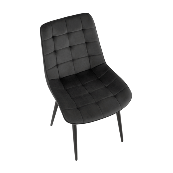 Nowoczesne Krzesło do Jadalni Salonu Loft Metalowe Czarne Welurowe K580 Halmar