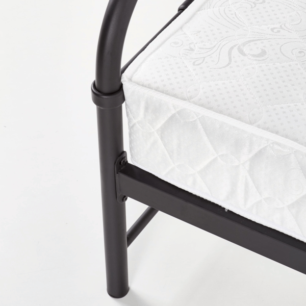Dwuosobowe Łóżko Metalowe Czarne Loft Industrialne 140 cm ze Stelażem LINDA Halmar