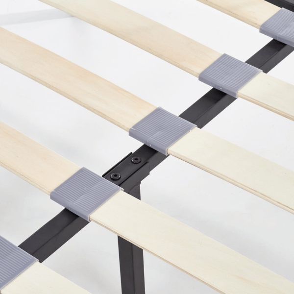 Dwuosobowe Łóżko Metalowe Czarne Loft Industrialne 140 cm ze Stelażem LINDA Halmar