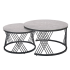 Zestaw 2 Stolików, 2x Stolik Kawowy do Salonu Loft Szary Marmur Ceramiczny Kamień Ława FLAMINGO Halmar