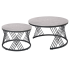 Zestaw 2 Stolików, 2x Stolik Kawowy do Salonu Loft Szary Marmur Ceramiczny Kamień Ława FLAMINGO Halmar