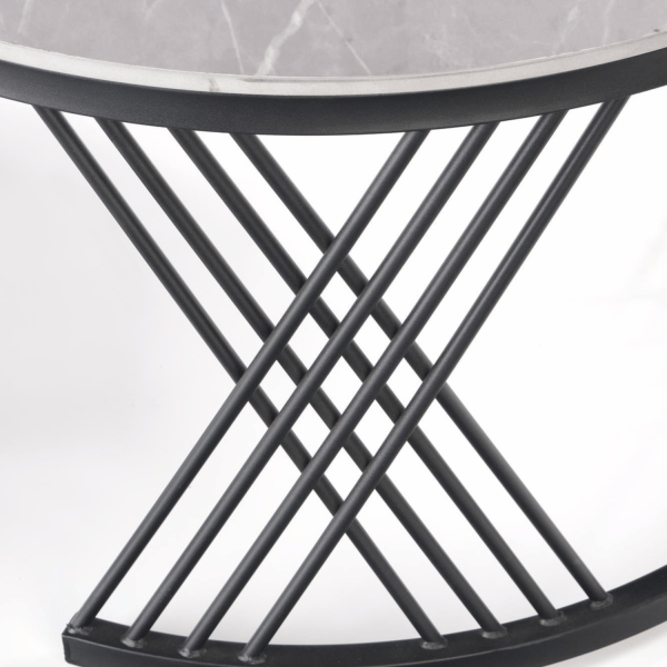 Zestaw 2 Stolików, 2x Stolik Kawowy do Salonu Loft Szary Marmur Ceramiczny Kamień Ława FLAMINGO Halmar
