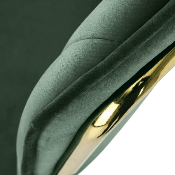 Eleganckie Designerskie Nowoczesne Tapicerowane Krzesło Ciemnozielone Welurowe Złote Nogi Glamour K499 Halmar