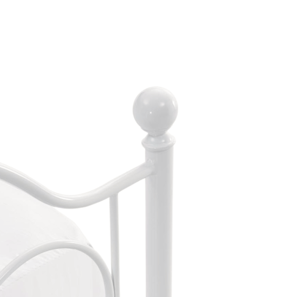 Stylowe Metalowe Łóżko Białe 140x200 Eleganckie Designerskie Dwuosobowe ze Stelażem PANAMA Halmar