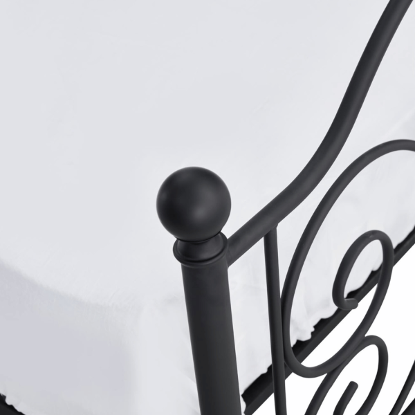 Stylowe Łóżko Metalowe 140x200 do Sypialni Eleganckie Designerskie Czarne Matowe PANAMA Halmar