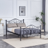 Stylowe Łóżko Metalowe 140x200 do Sypialni Eleganckie Designerskie Czarne Matowe PANAMA Halmar
