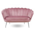 Różowa Sofa Tapicerowana do Salonu Boho Srebrne Nogi Chrom Różowy Nowoczesny Welur ZENDAYA