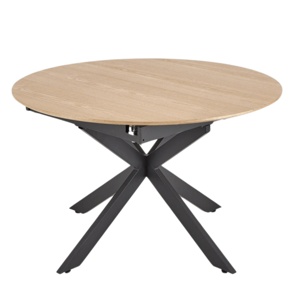 Nowoczesny Stół Rozkładany Okrągły 120-200x120 cm do Salonu Jadalni Loft Dąb Naturalny ACORD Halmar