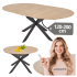 Nowoczesny Stół Rozkładany Okrągły 120-200x120 cm do Salonu Jadalni Loft Dąb Naturalny ACORD Halmar