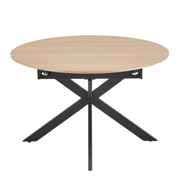Nowoczesny Stół Rozkładany Okrągły 120-200x120 cm do Salonu Jadalni Loft Dąb Naturalny ACORD Halmar