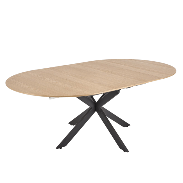Nowoczesny Stół Rozkładany Okrągły 120-200x120 cm do Salonu Jadalni Loft Dąb Naturalny ACORD Halmar