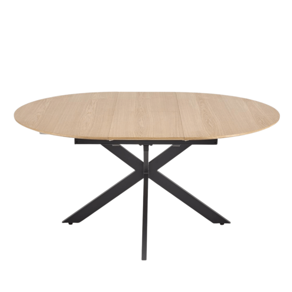 Nowoczesny Stół Rozkładany Okrągły 120-200x120 cm do Salonu Jadalni Loft Dąb Naturalny ACORD Halmar